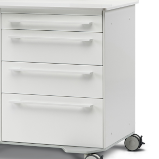 drawers with white handles
